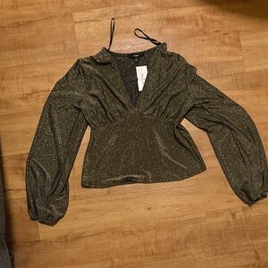 Papaya Gold Glitter Blouse